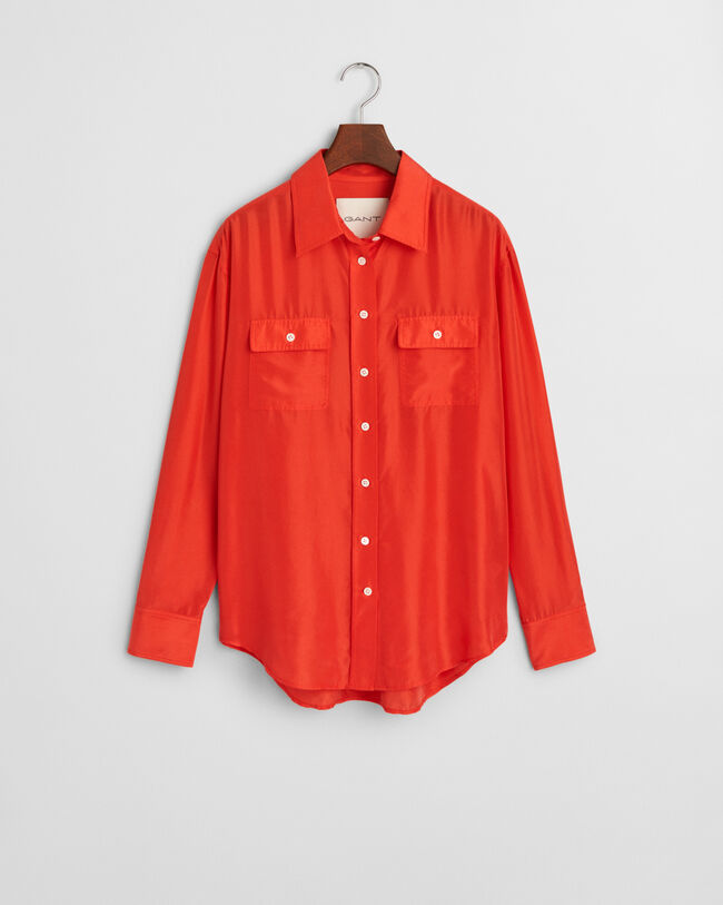 Relaxed Fit overhemd van Habotai-zijde