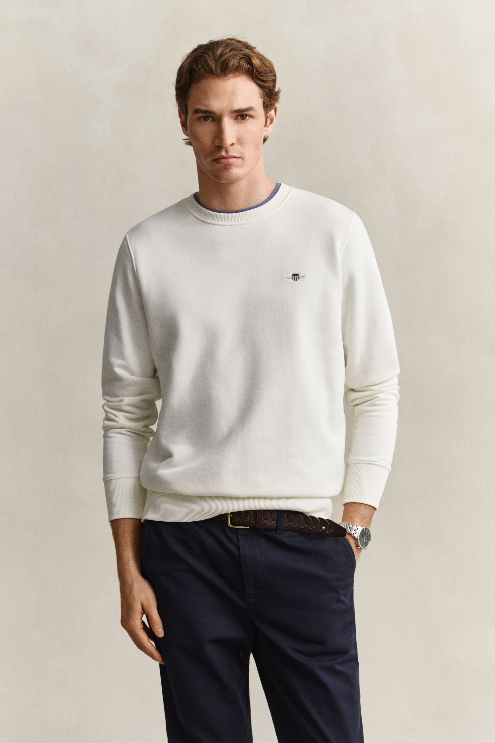 Shield sweatshirt met ronde hals