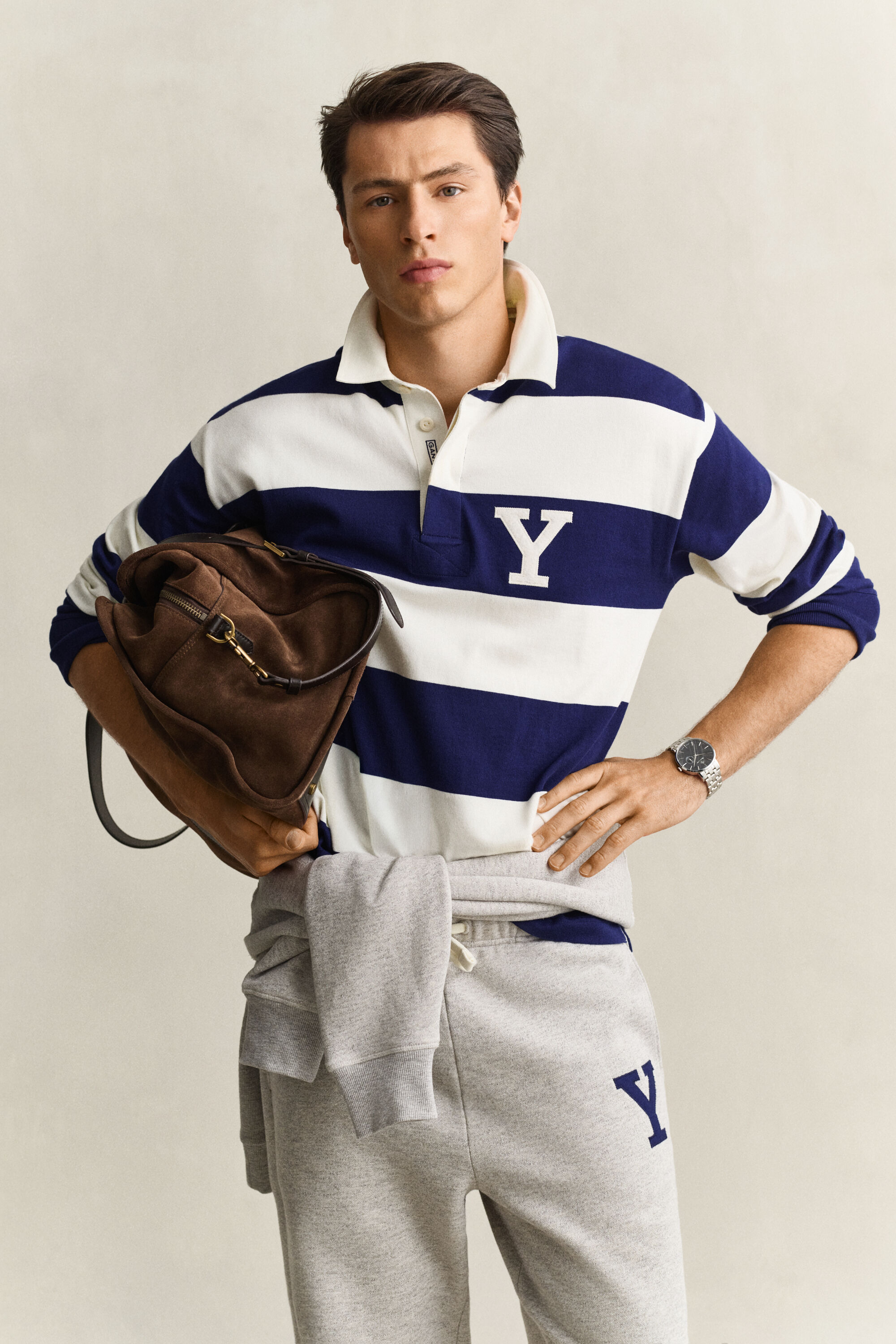 Gant x Yale Heavy Rugger met strepen