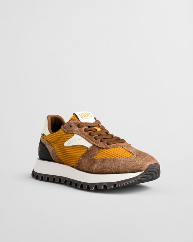 Caffay sneakers van corduroy en su&egrave;de