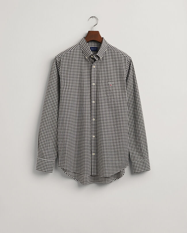 Regular Fit poplin overhemd met Gingham-ruitje