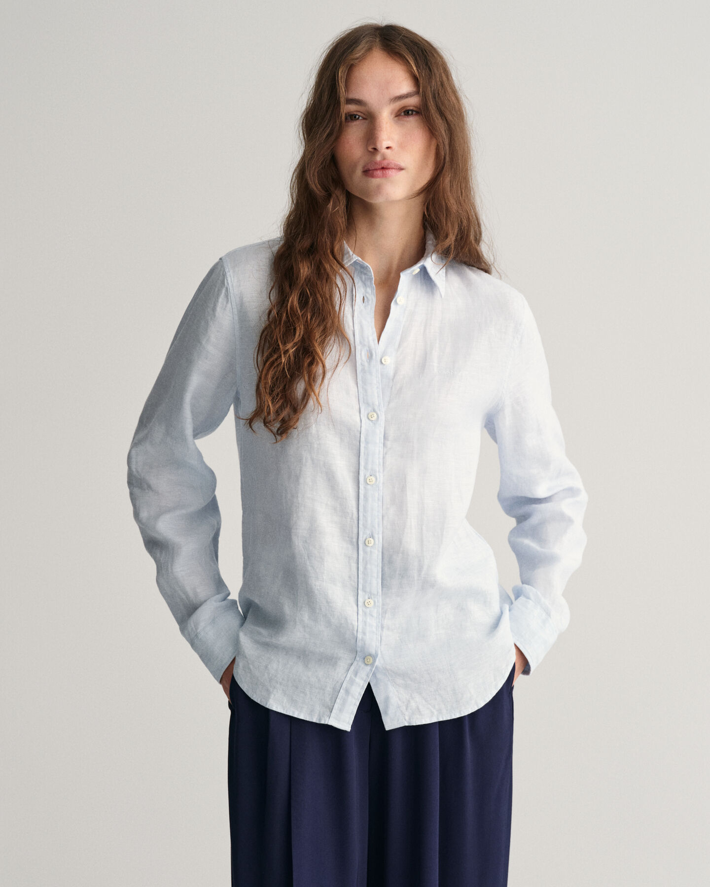 Regular Fit chambray overhemd van linnen