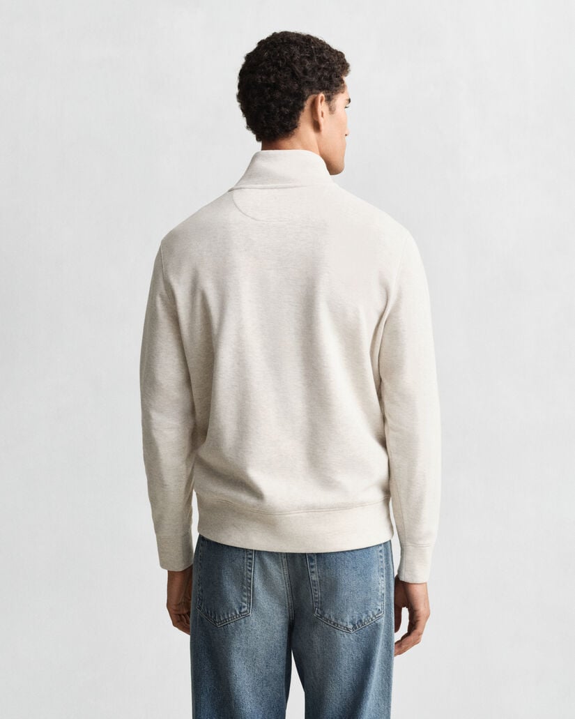 Light Sacker Rib sweatshirt met korte rits