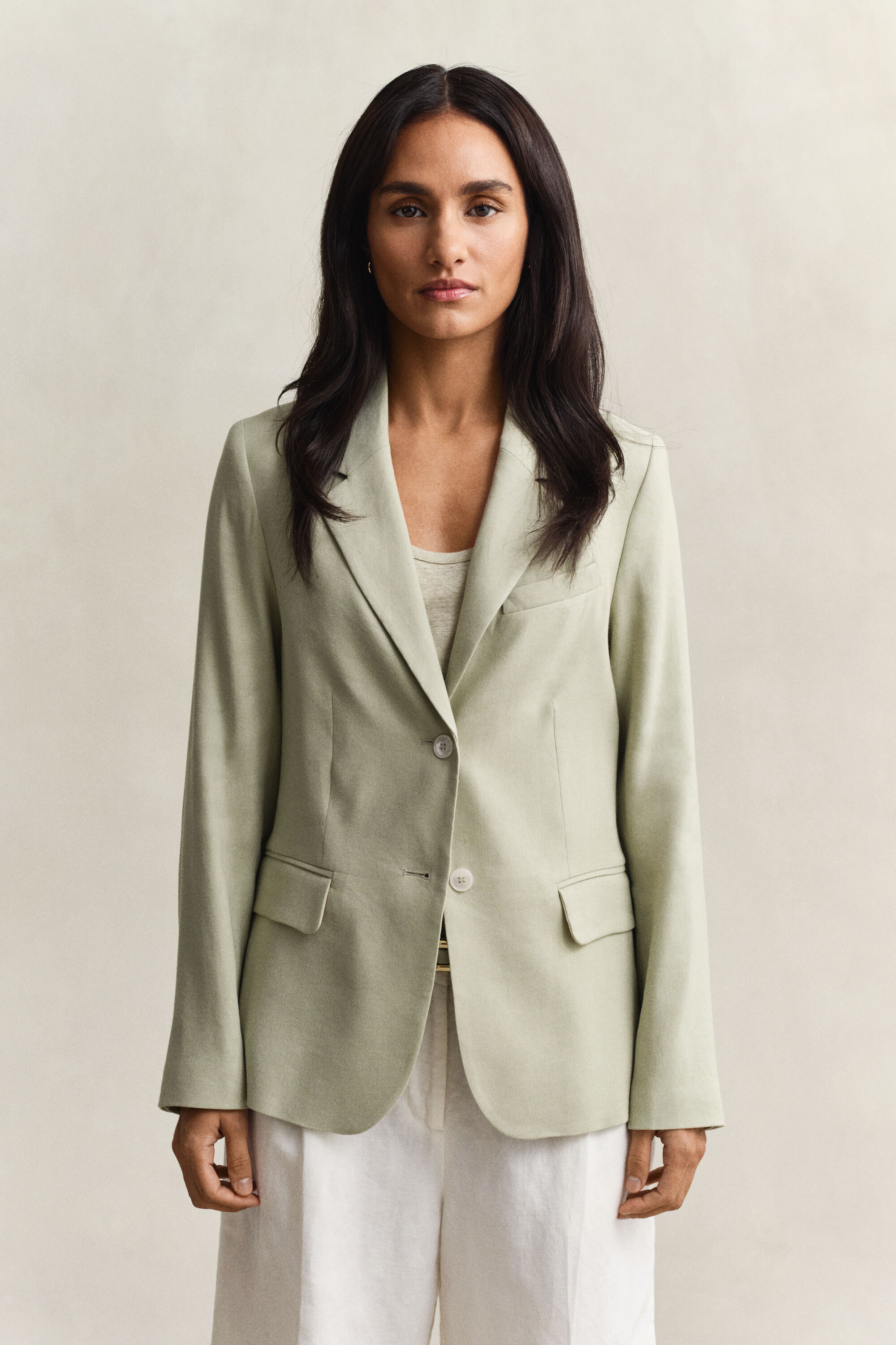 Blazer van stretchlinnen