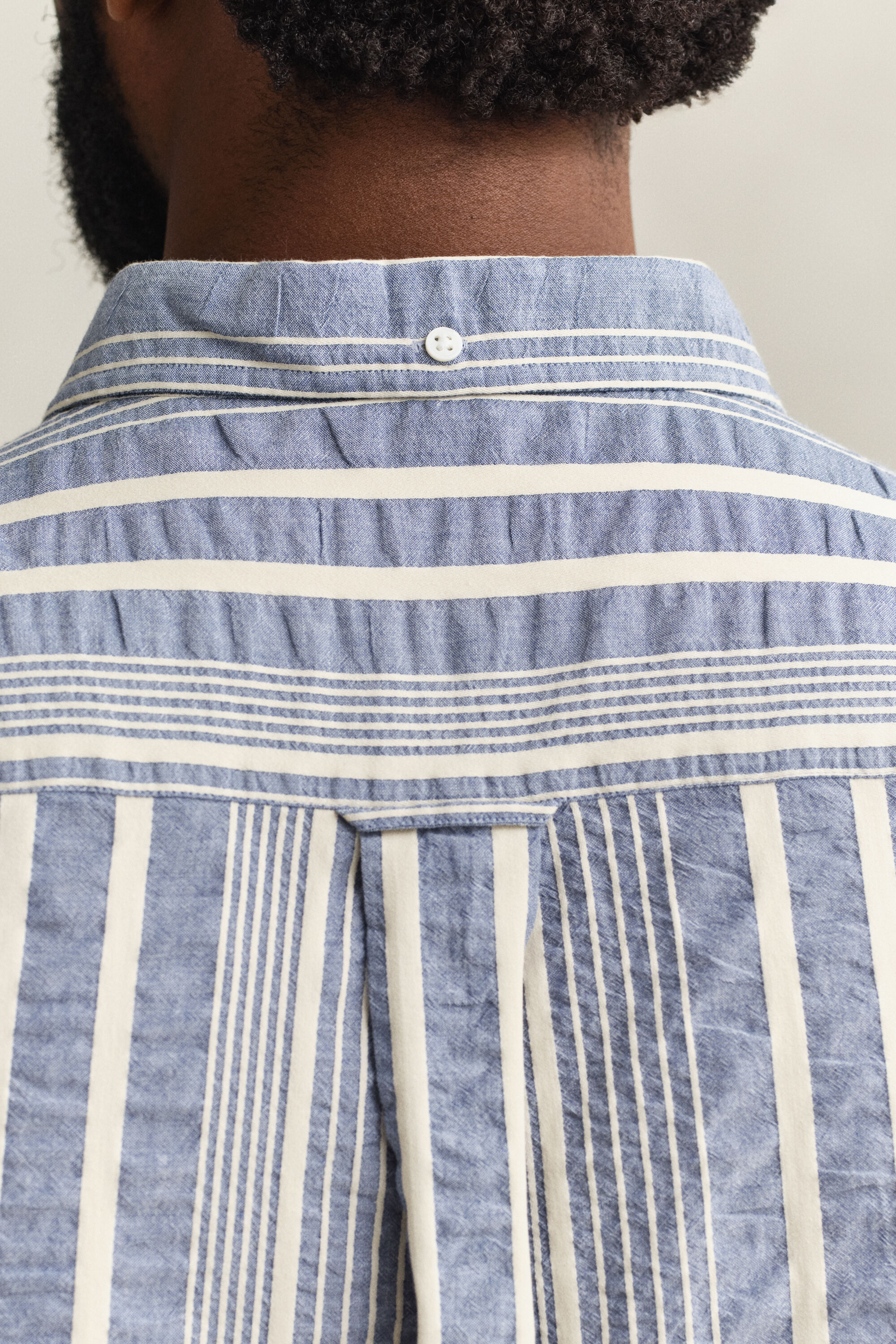 Relaxed fit seersucker overoverhemd met strepen