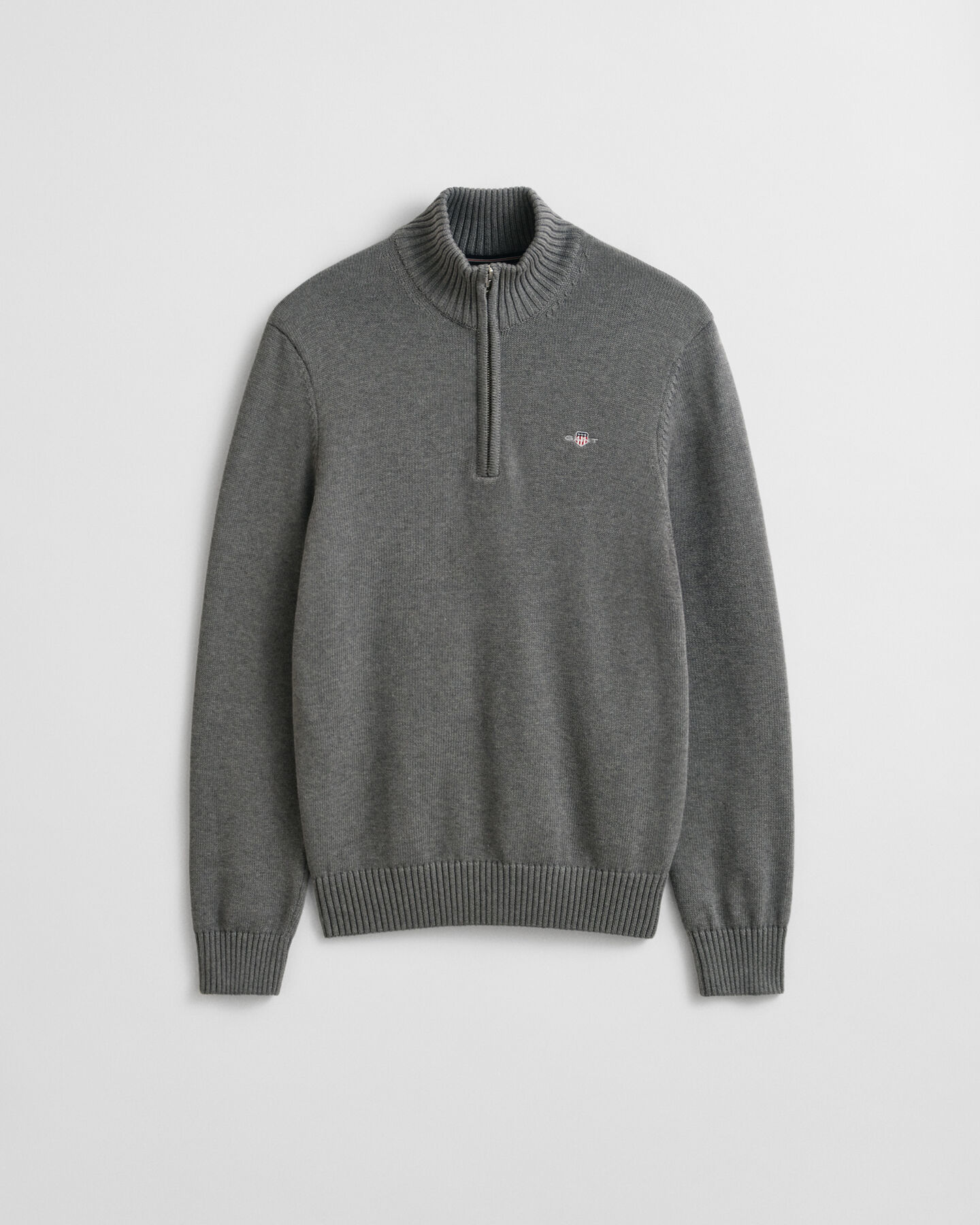 Casual katoenen trui met korte rits