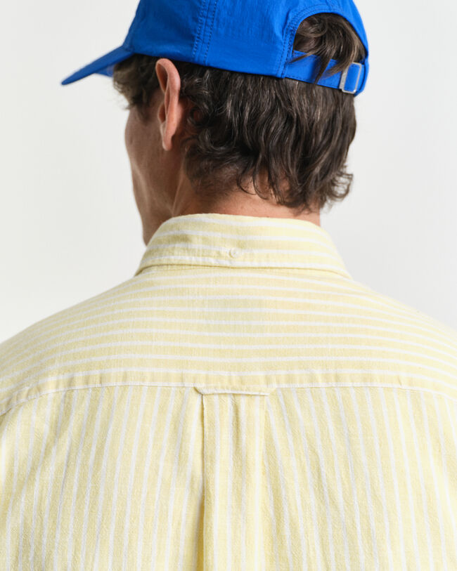 Regular Fit gestreept overhemd van katoen en linnen