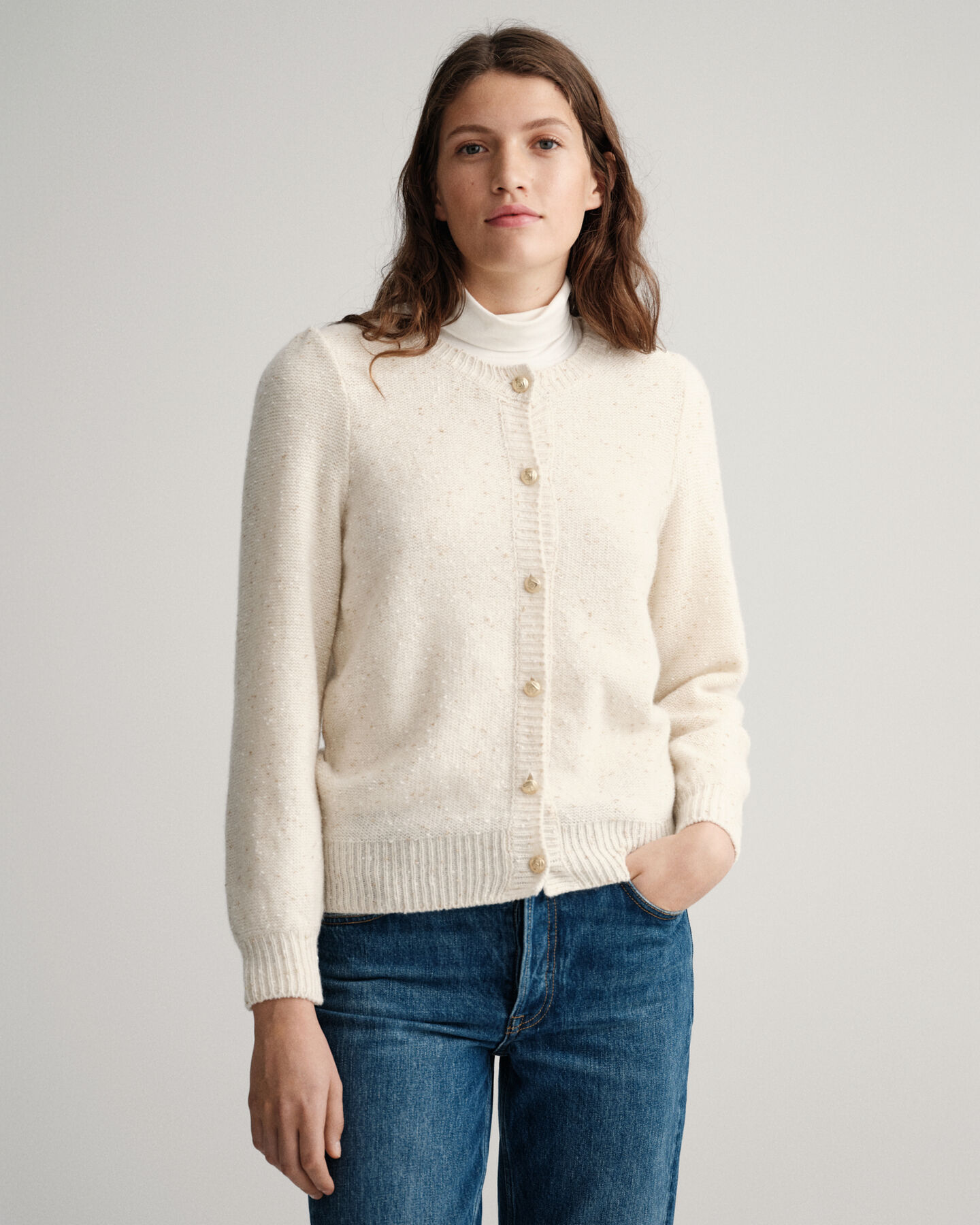 Sparkling vest met ronde hals