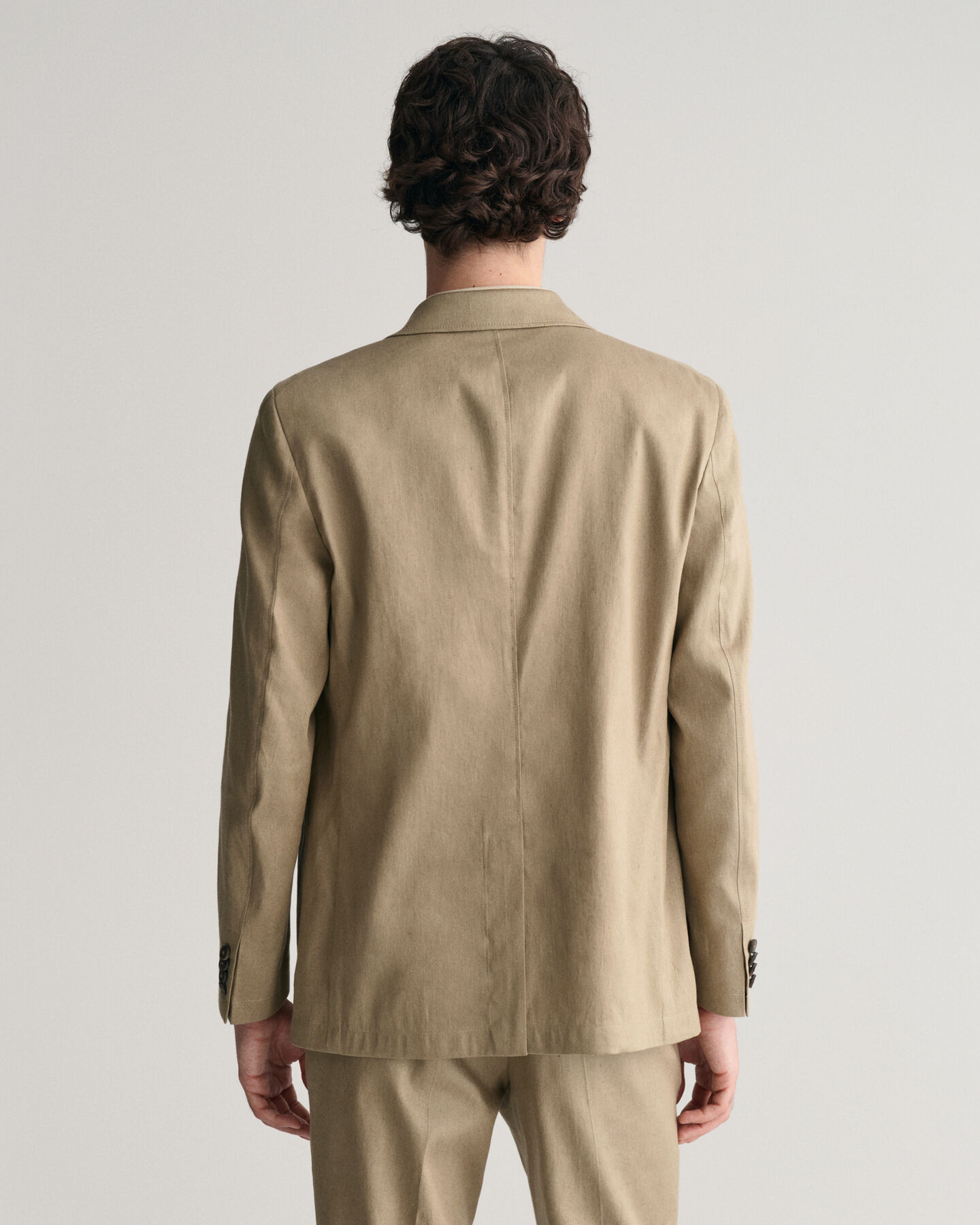 Kostuumblazer van katoen en linnen