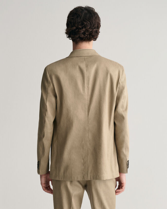 Kostuumblazer van katoen en linnen