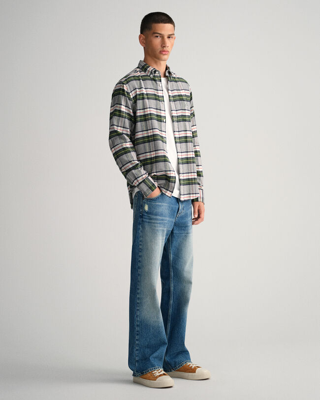 Regular Fit flanellen geruit overhemd