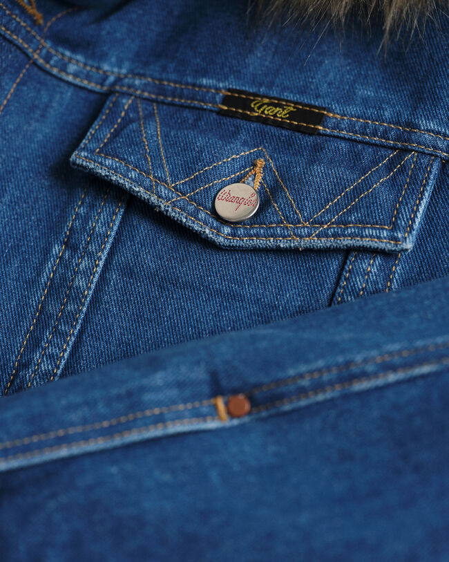 Wrangler x GANT denim jack met nepbont