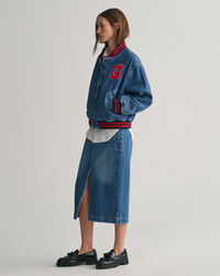Denim rok met split