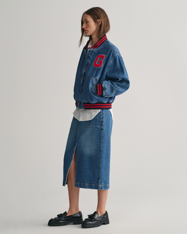 Denim rok met split