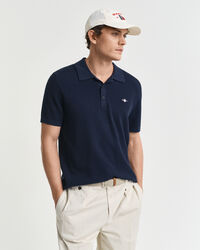 Micro Textured poloshirt van katoen
