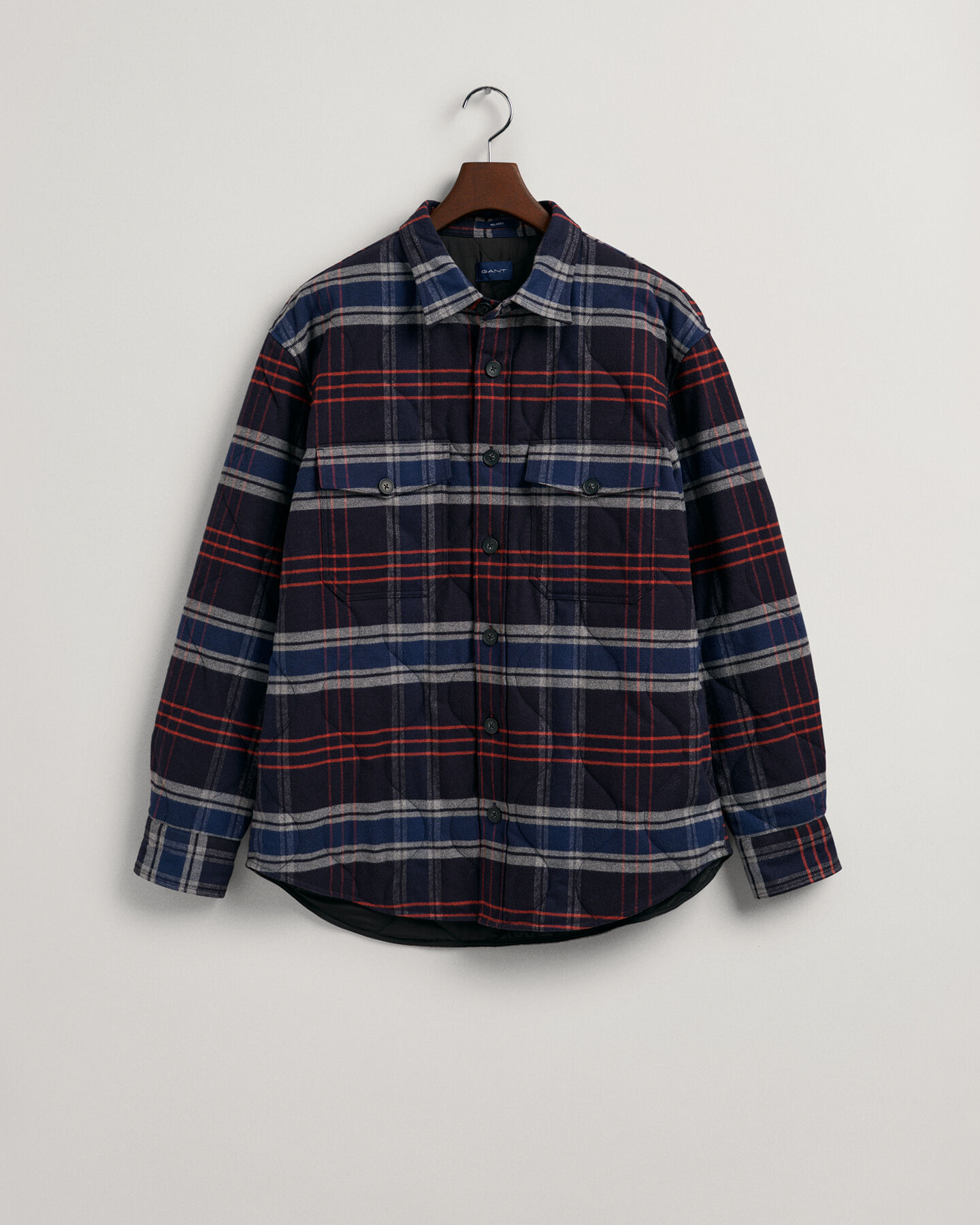 Doorgestikt flanellen overshirt