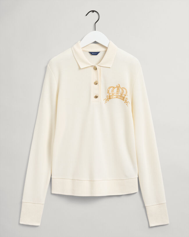Crown piqu&eacute; poloshirt met borduursel