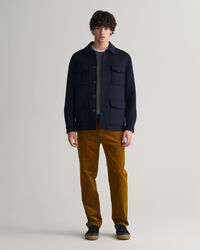 Trui met ronde hals van geribde katoen-wolmix