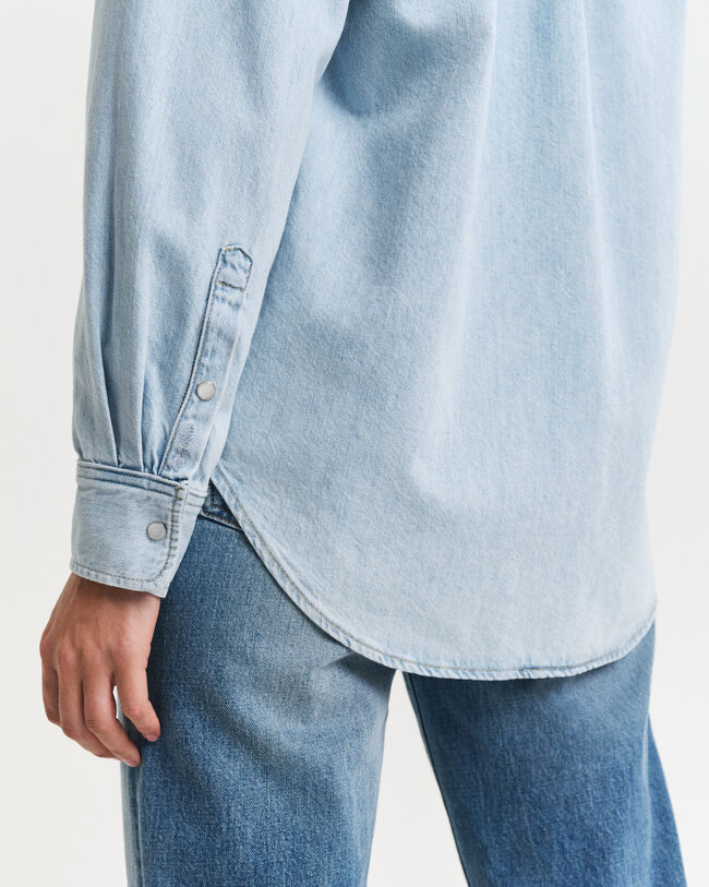 Relaxed Fit Pocket Detail denim overhemd