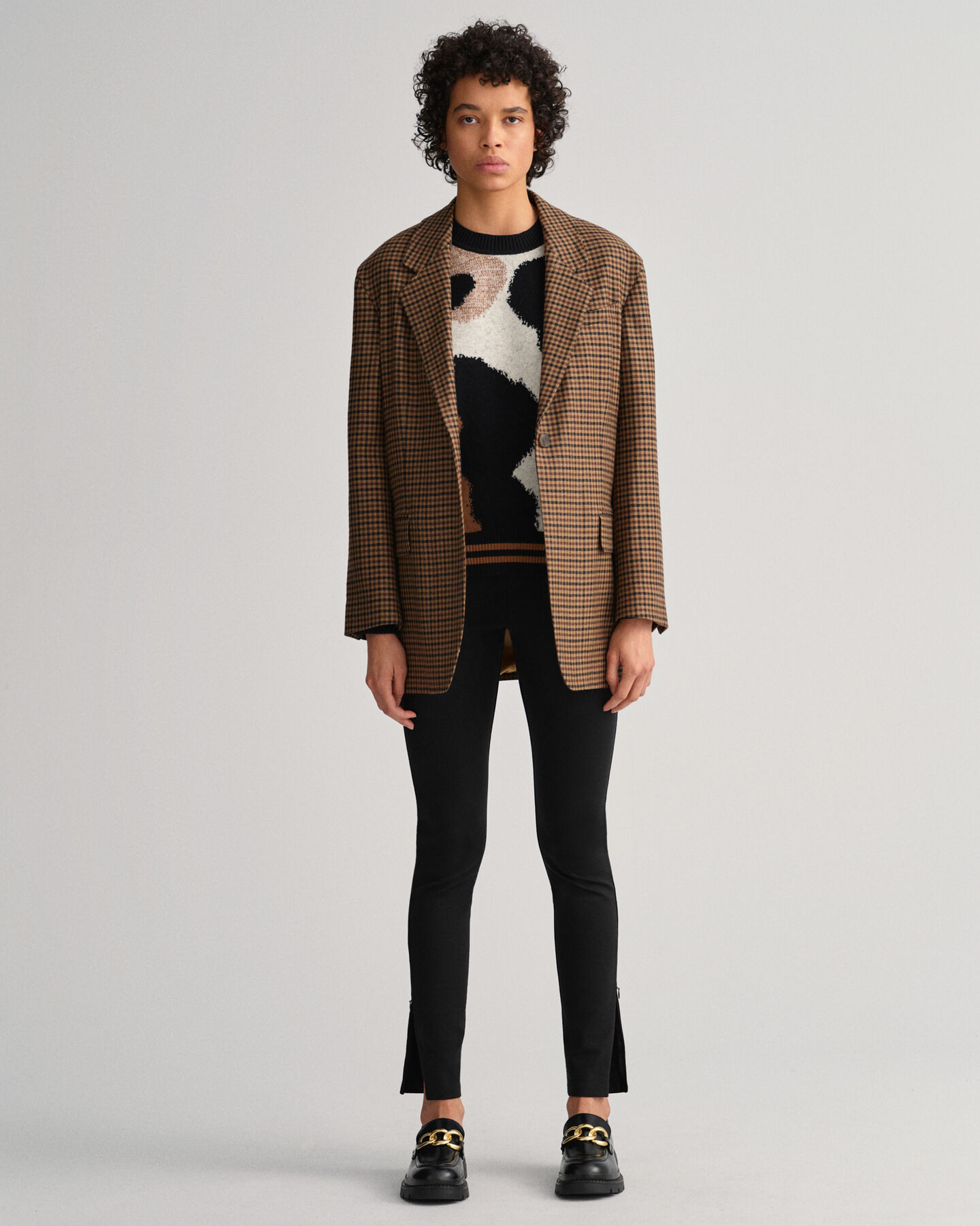 Jersey legging met rits opzij