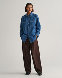 Oversized denim overhemd