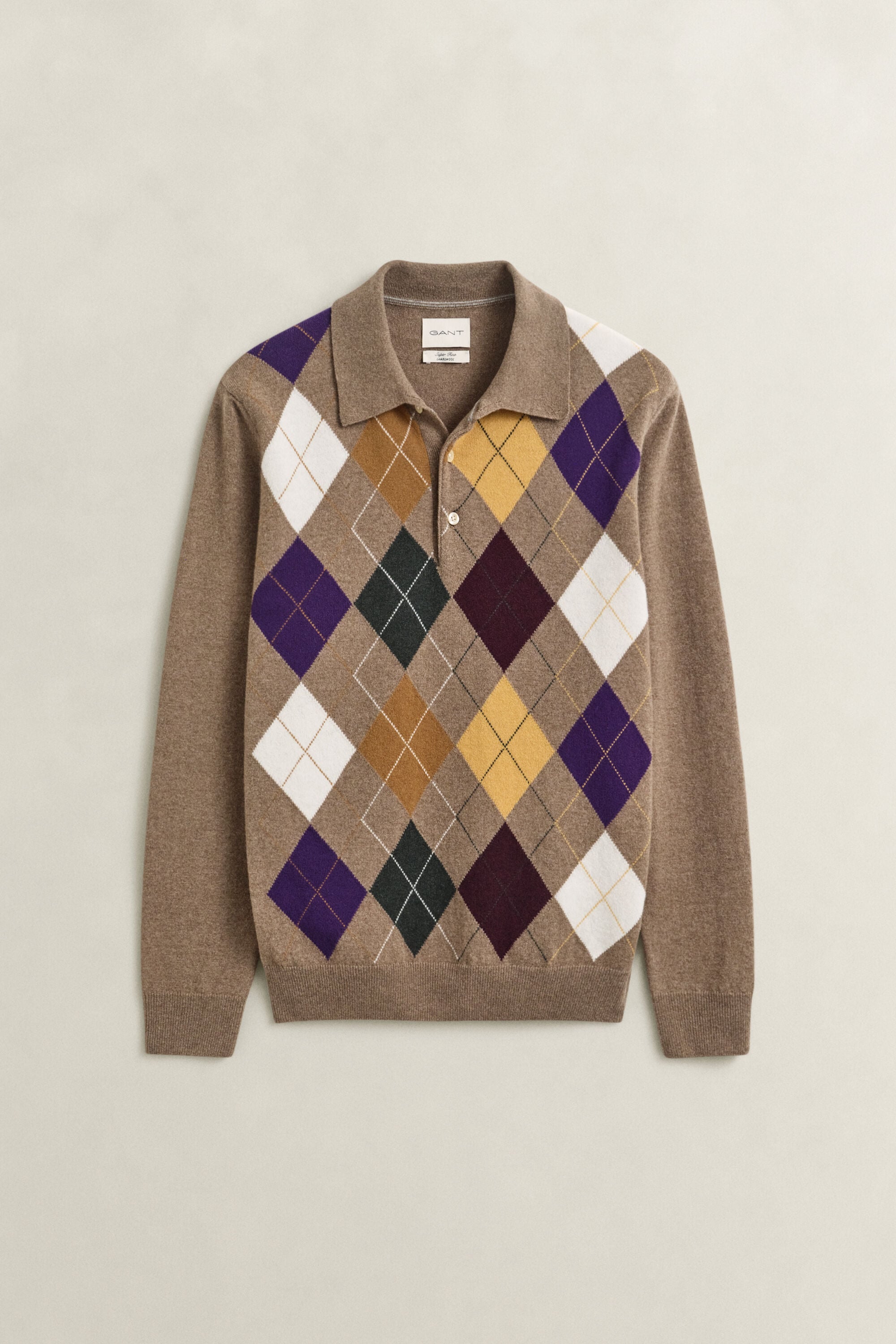 Argyle-polotrui van superfijne lamswol