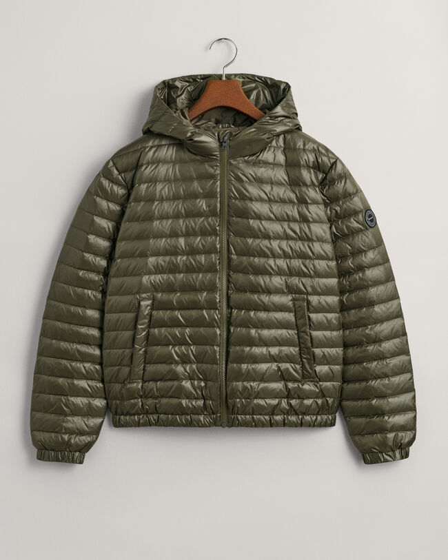 Teens glanzend lichtgewicht donsjack met wattering