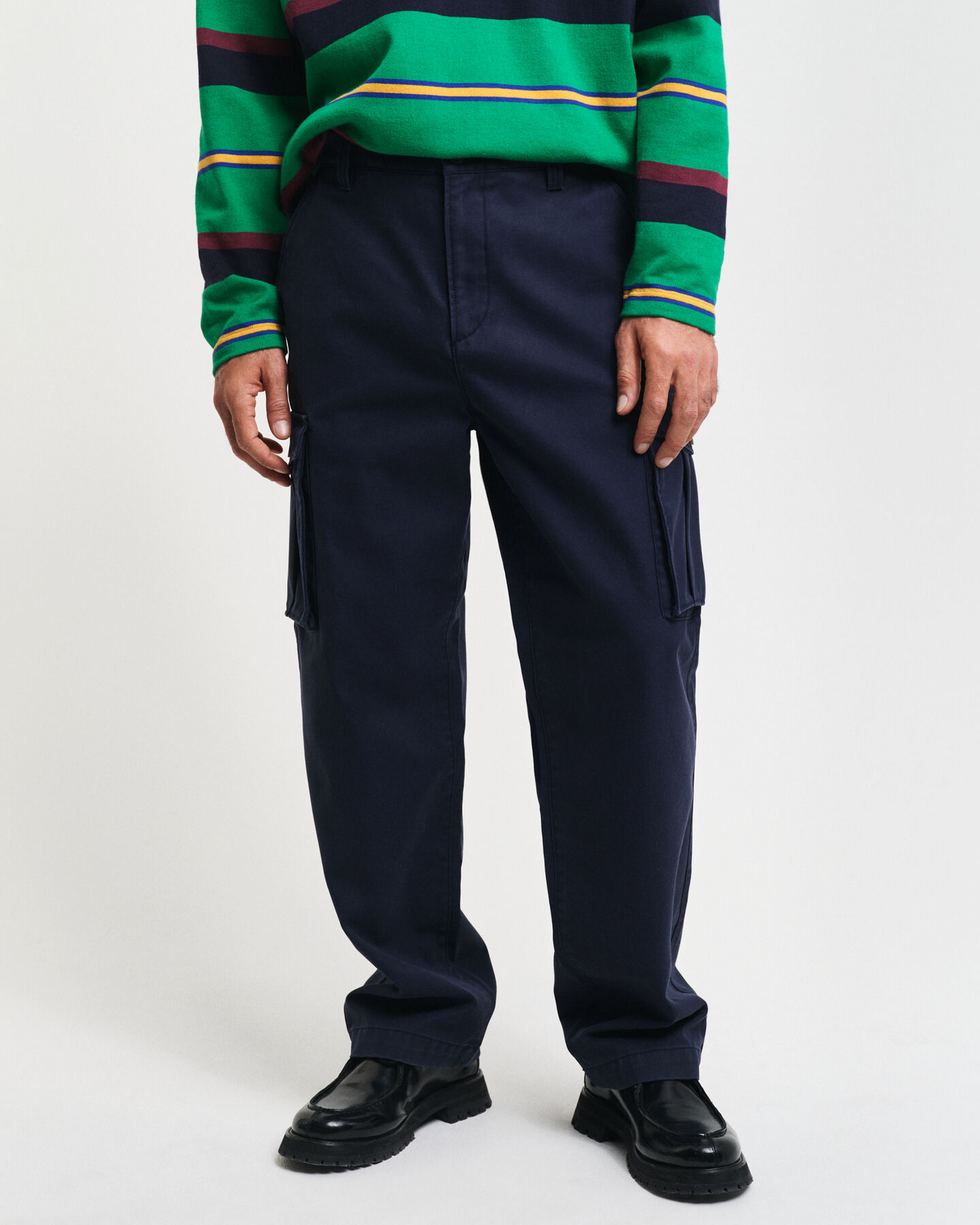 Regular Fit cargobroek van katoenkeper