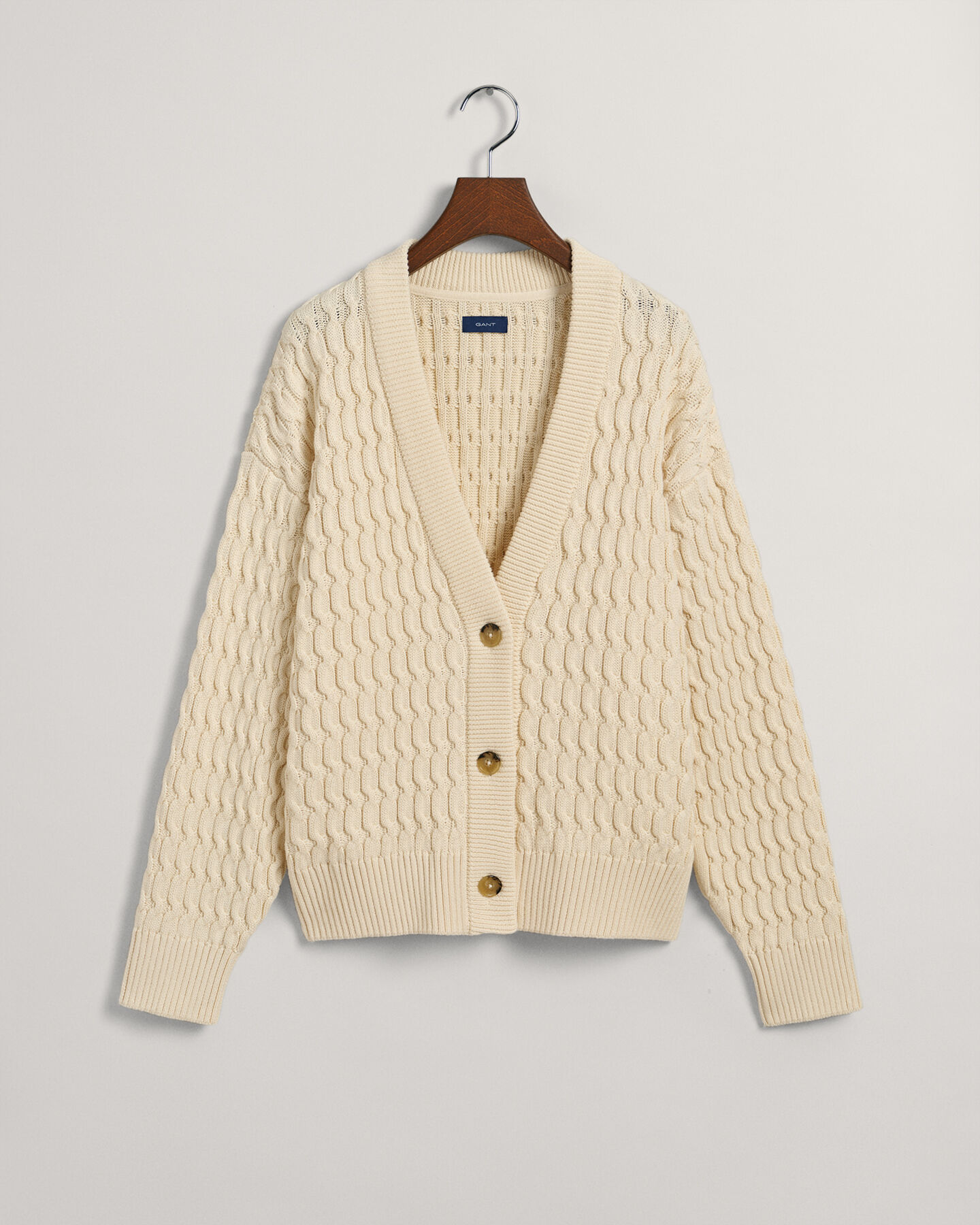 Textured vest met V-hals van katoen