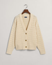 Textured vest met V-hals van katoen