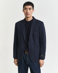 Tweekleurige Slim Fit jersey piqué blazer