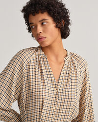 Geruite overhemdjurk met opstaande kraag