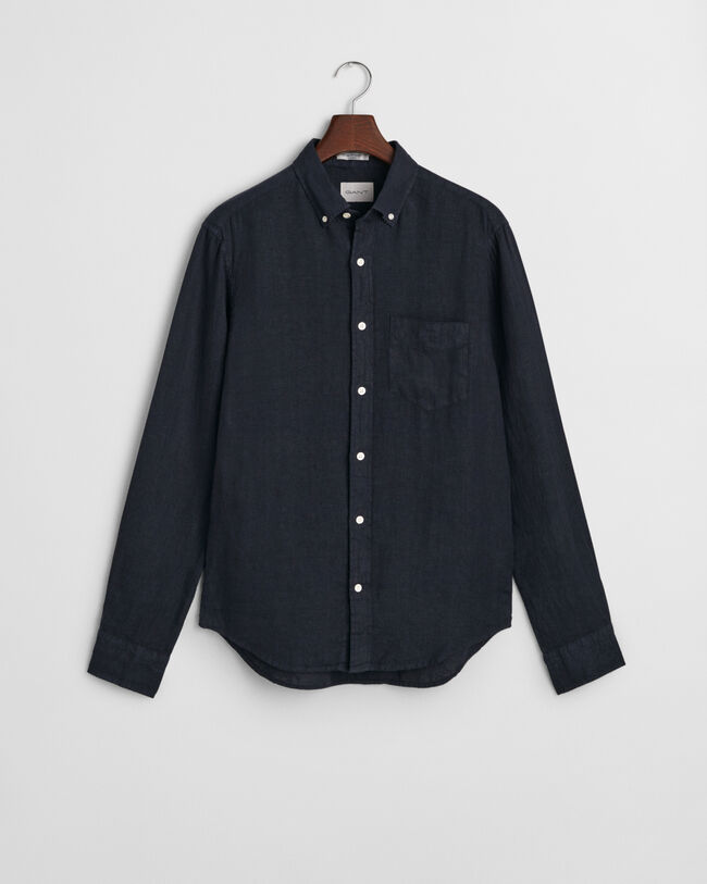 Regular Fit speciaal geverfd linnen overhemd