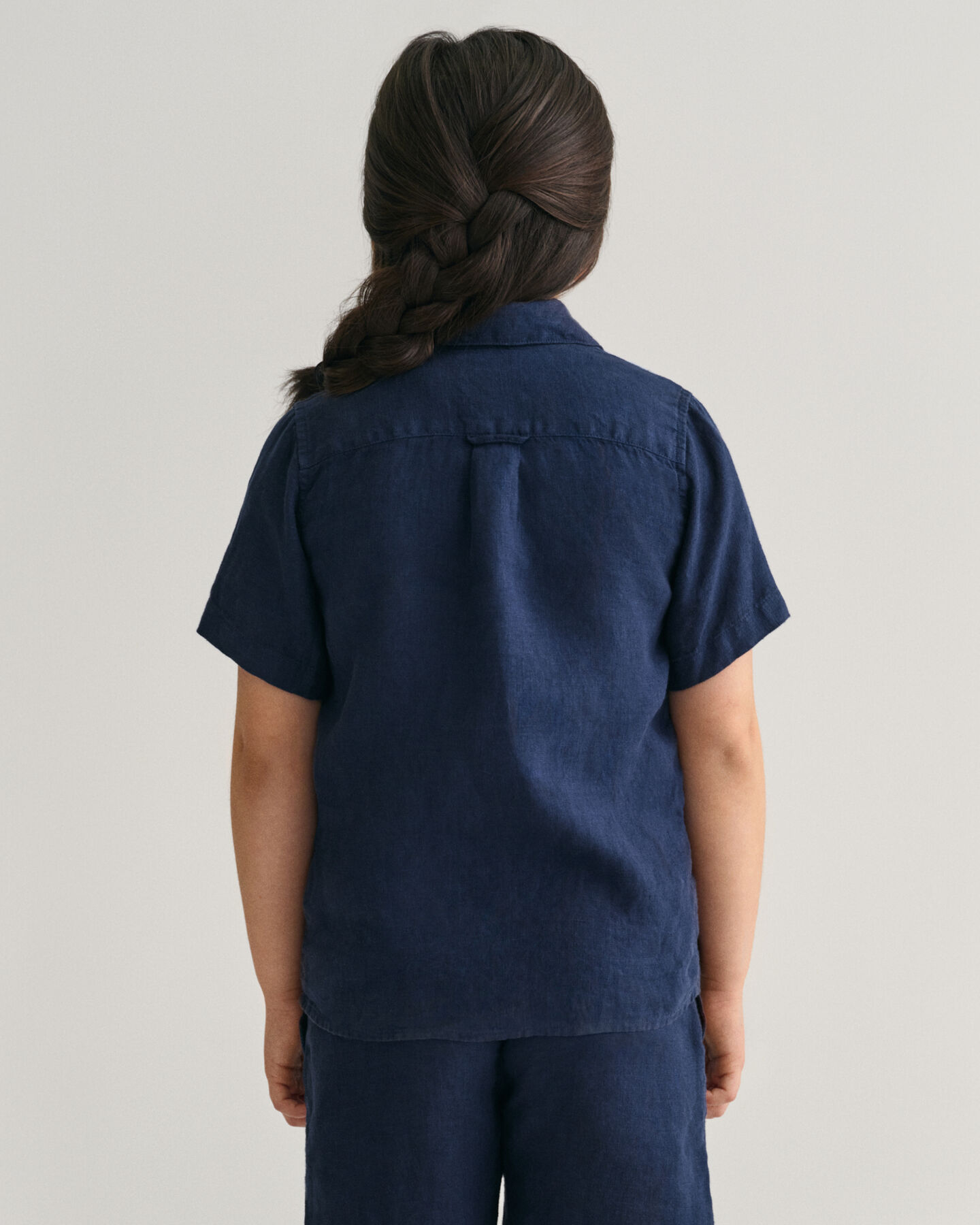 Kids linnen overhemd met korte mouwen