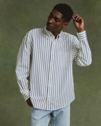 Oversized gestreept overhemd van poplin