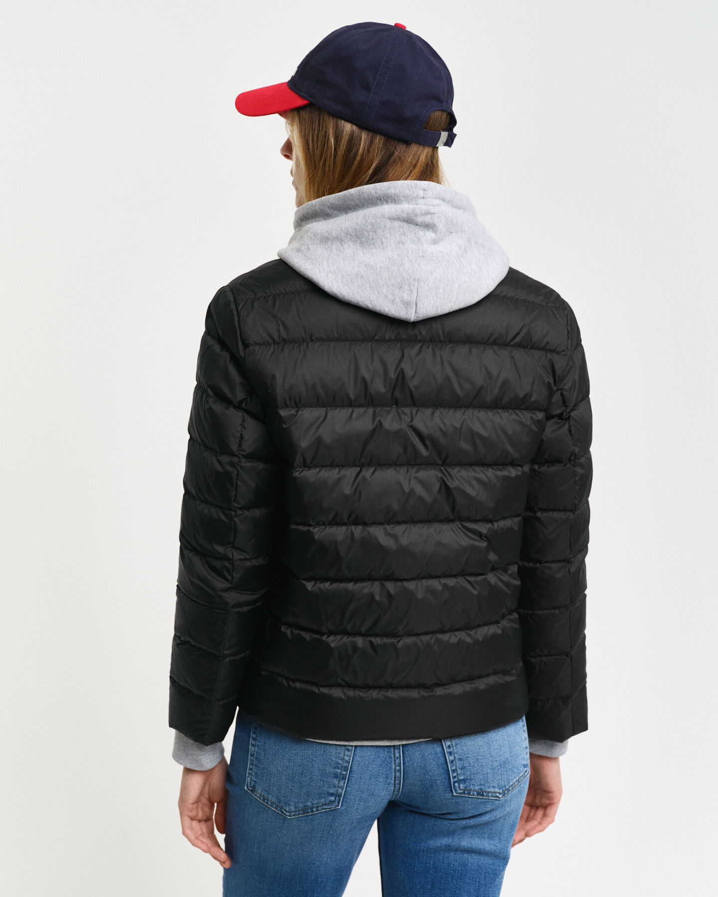 Licht donsjack met logo