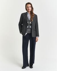 Regular fit wollen blazer met pied-de-poule