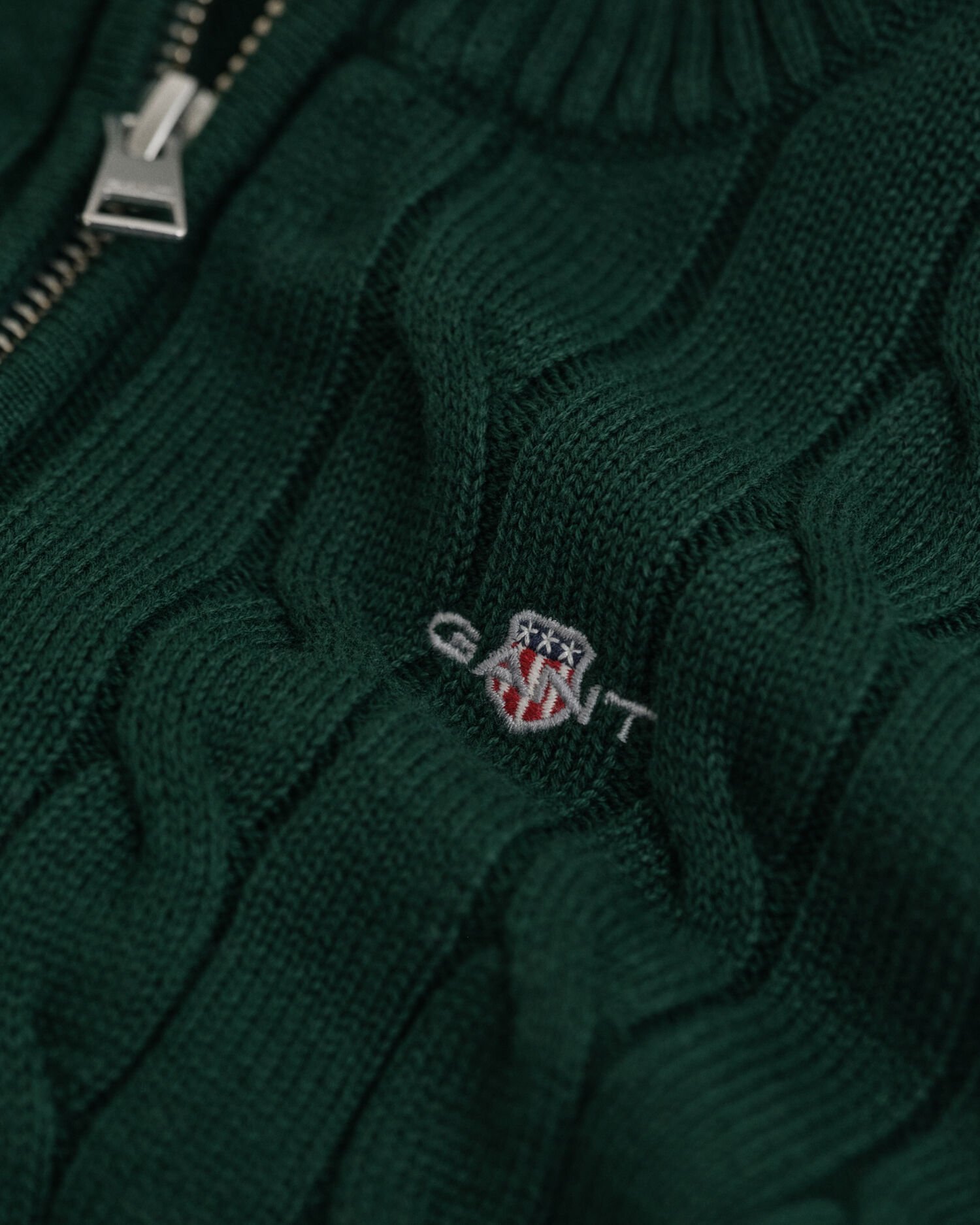 Kids katoenen kabeltrui met korte rits