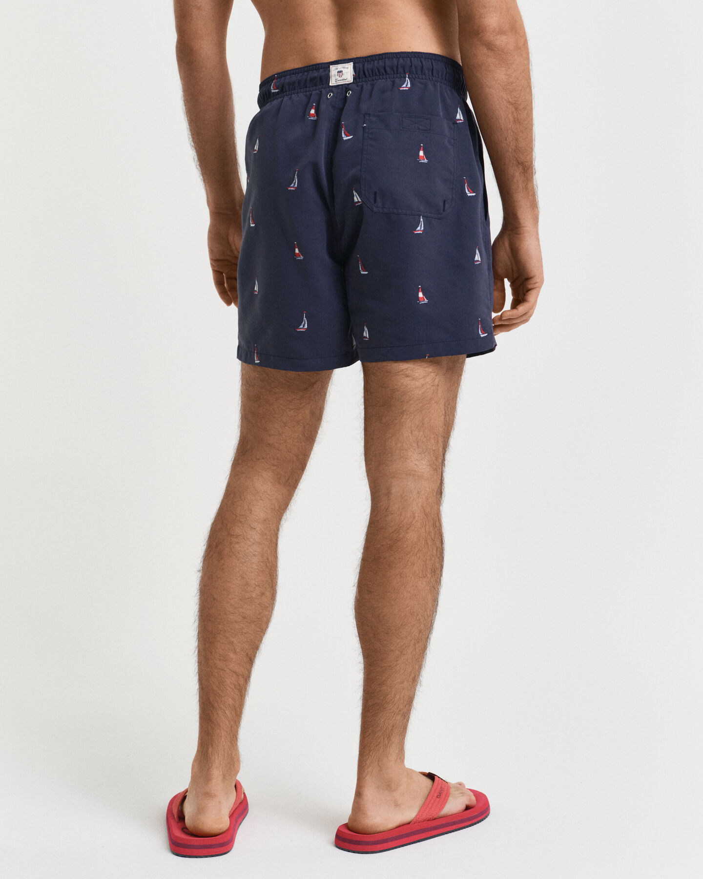 Zwemshort met geborduurde boot