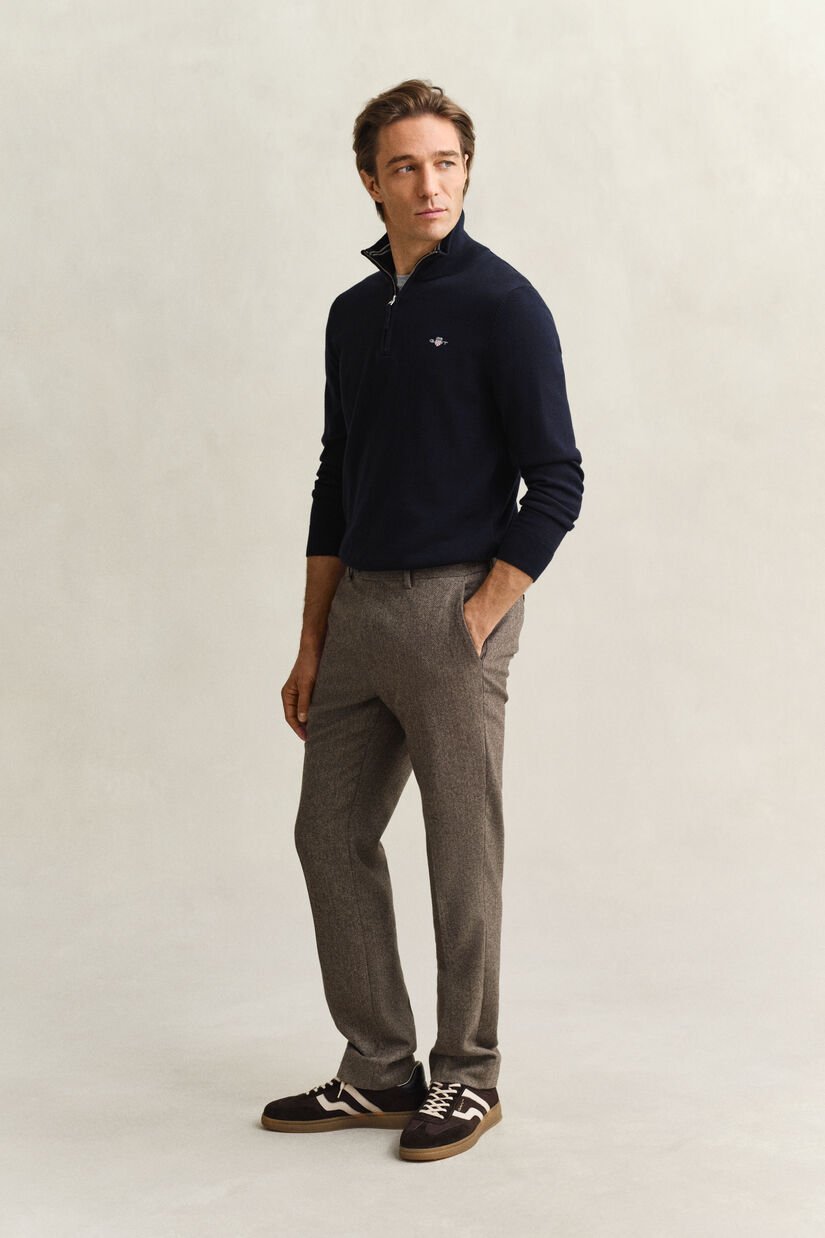 Klassieke sweater van katoen met korte rits