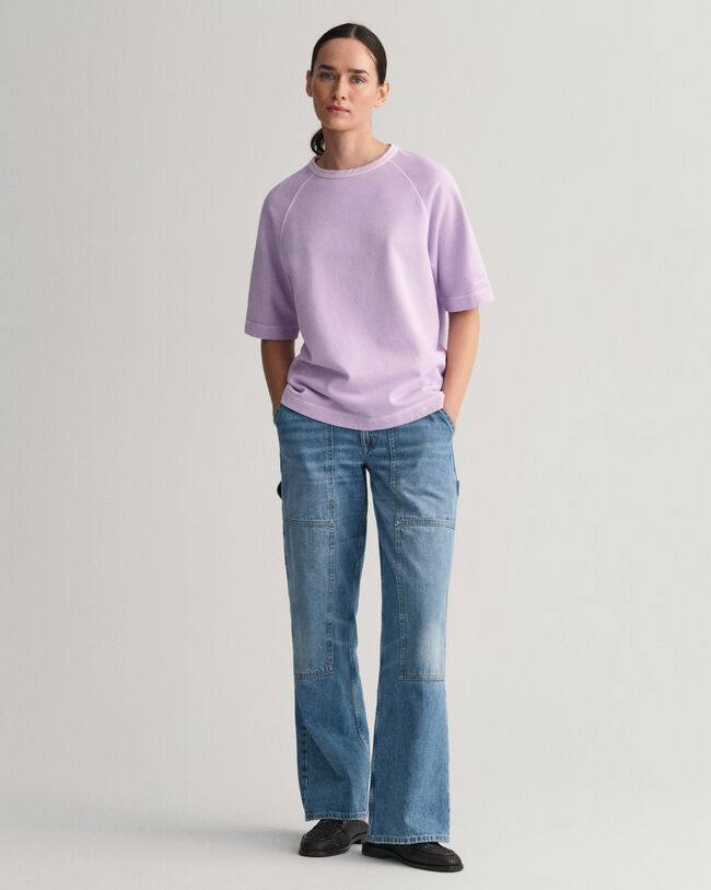 Sunfaded sweatshirt met korte mouwen