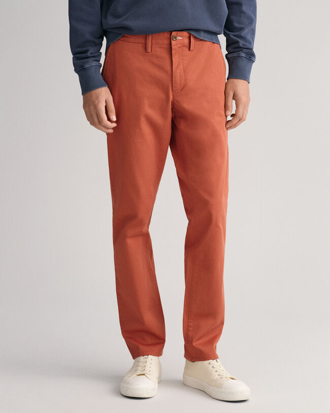 Hallden Slim Fit chino van keperstof