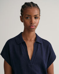 Jurk met kraag van linnenmix