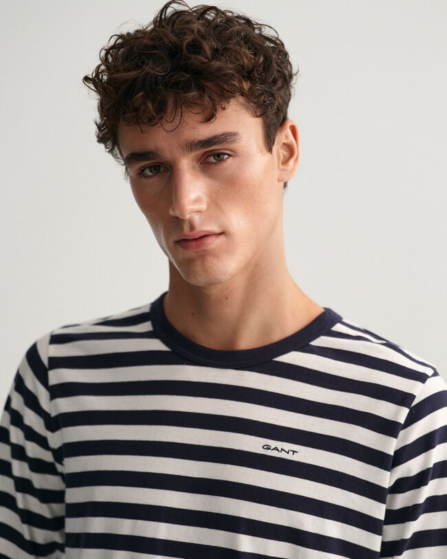 T-shirt met strepen en lange mouwen