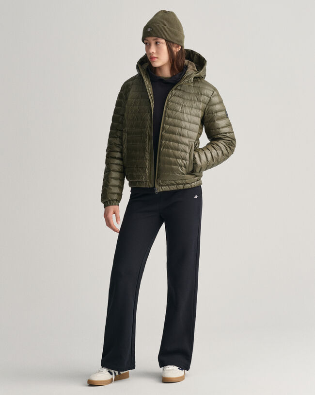 Teens glanzend lichtgewicht donsjack met wattering