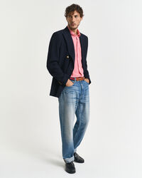 Regular Fit overhemd met korte mouwen van katoen en linnen