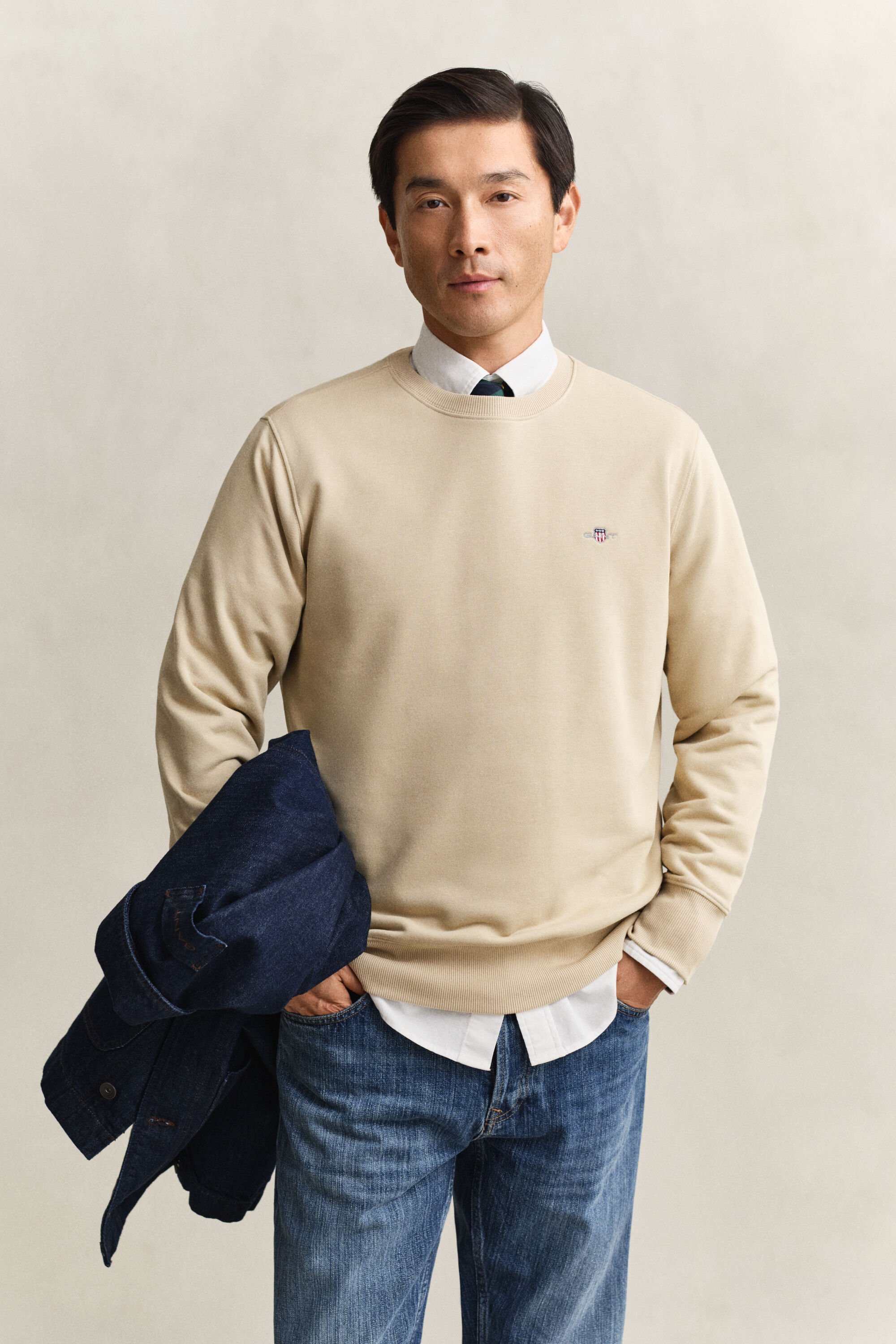 Shield sweatshirt met ronde hals