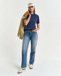 Sunfaded T-shirt met ronde hals