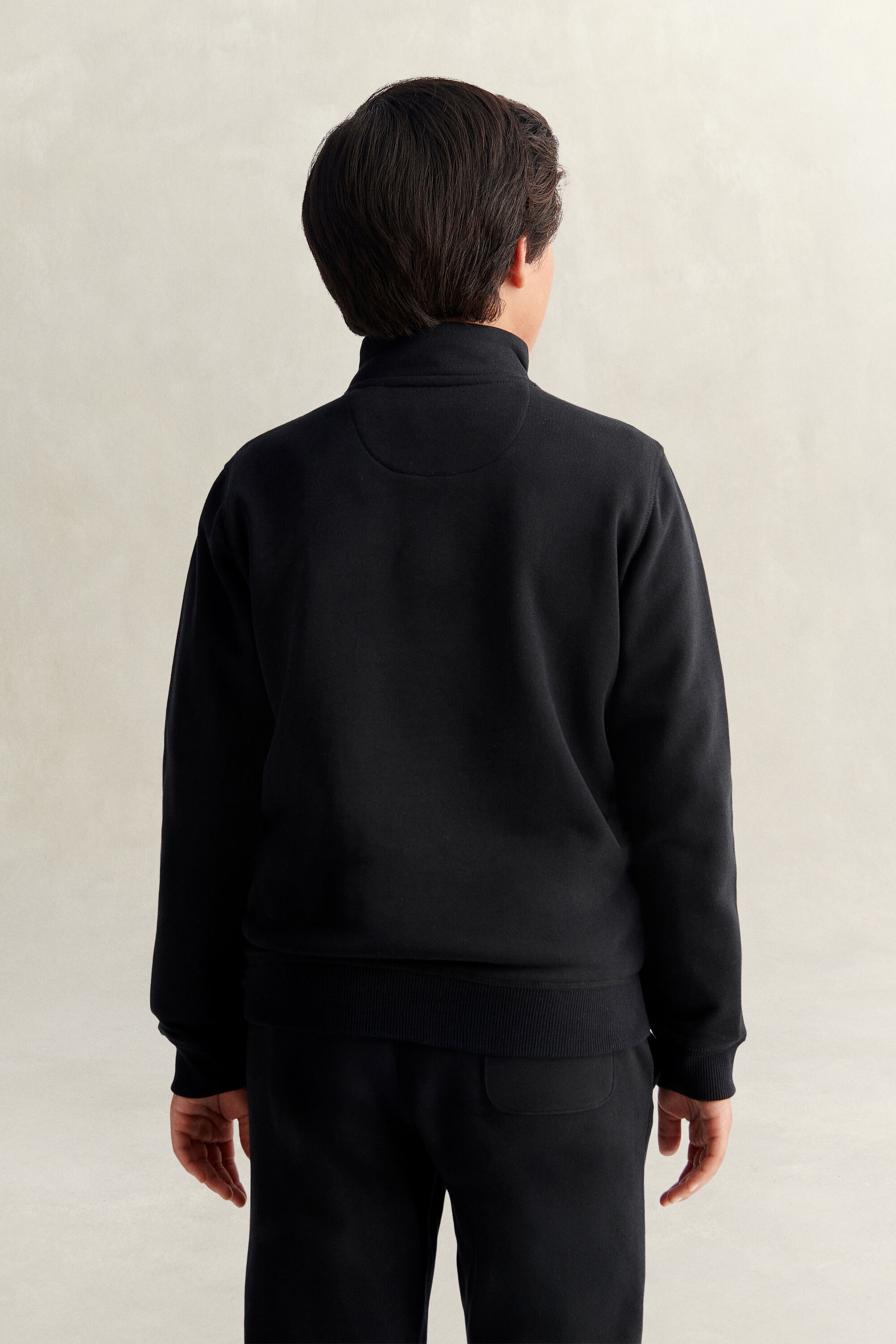 Sweatshirt met korte rits en schild voor tienerjongens