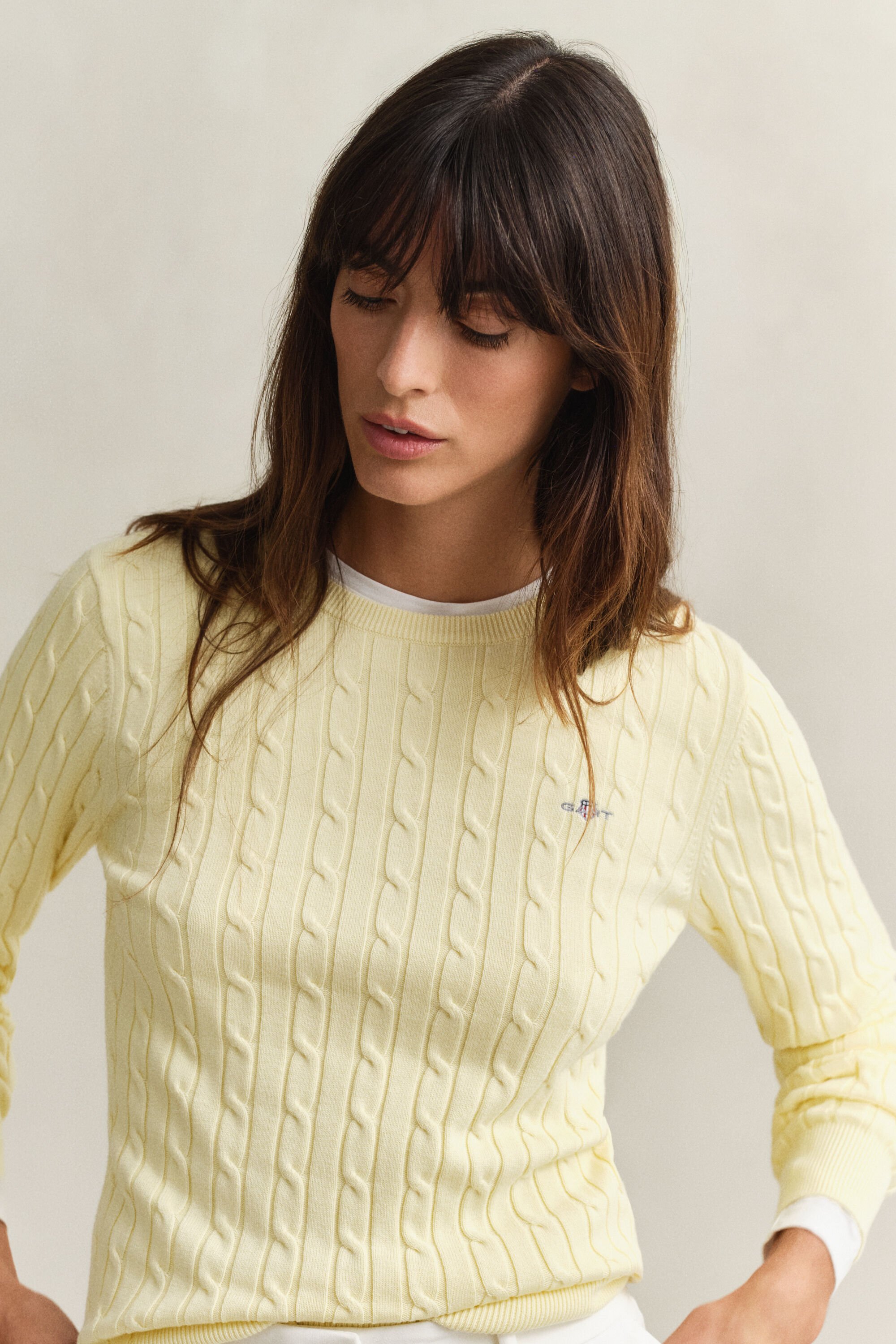 Kabeltrui met ronde hals